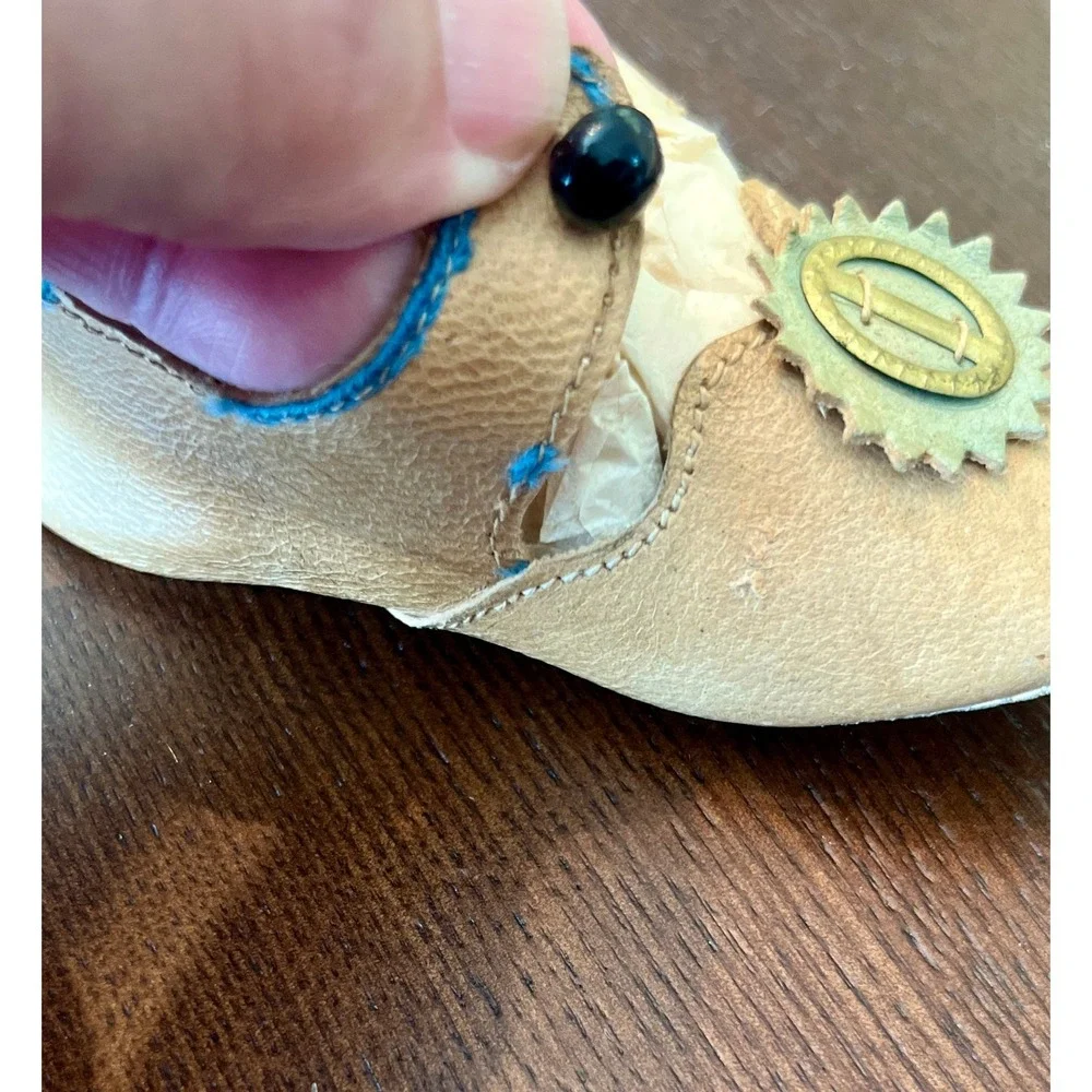 Mary Jane Shoes Infant 4 Inch Tan Fair Antique Leather Brass Buckle